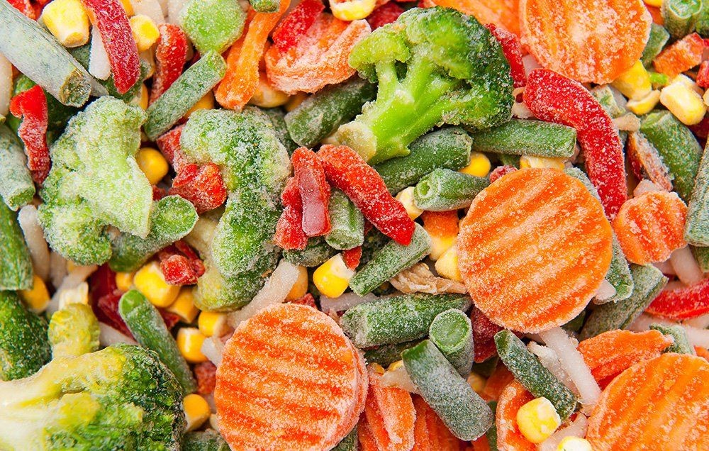Frozen vegetables and fruits